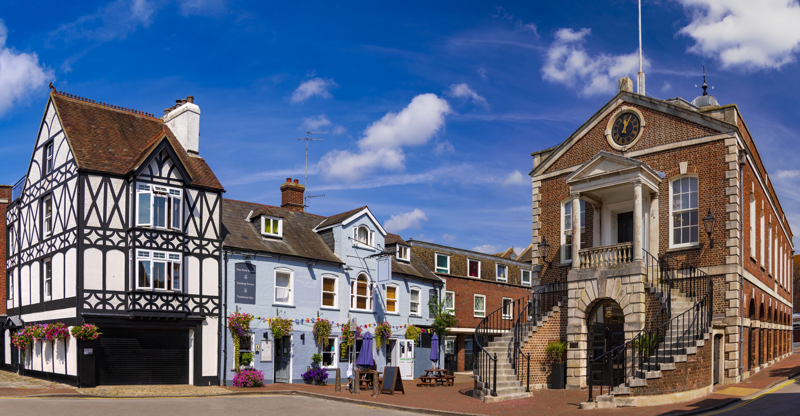 Historic Old Poole Town buildings
